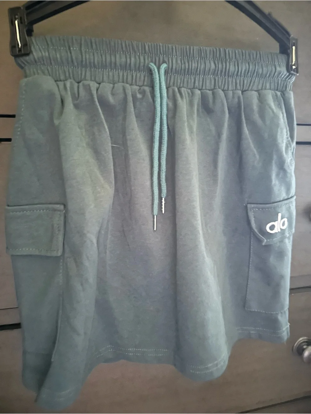 Alo dark green Activewear skirt and Top SET with White Logo